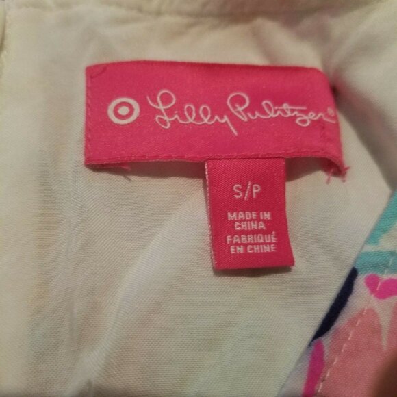 Lilly Pulitzer Target Women's Small V-Neck Floral Tank Top Nosey Posie Zip Back - Picture 4 of 7